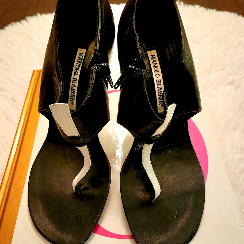 Black and White Manolo Blahnik stilettos